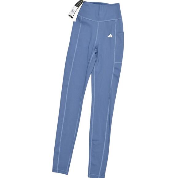 NEW Adidas XS Blue Skinny Leggings Polyester Blend Women Solid Training Gym - Picture 1 of 7